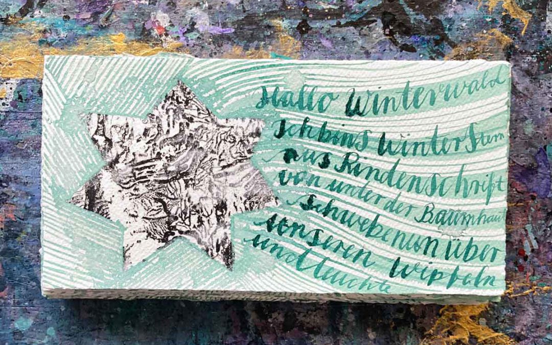 Adventspost mit Sternrinde im Transferdruck