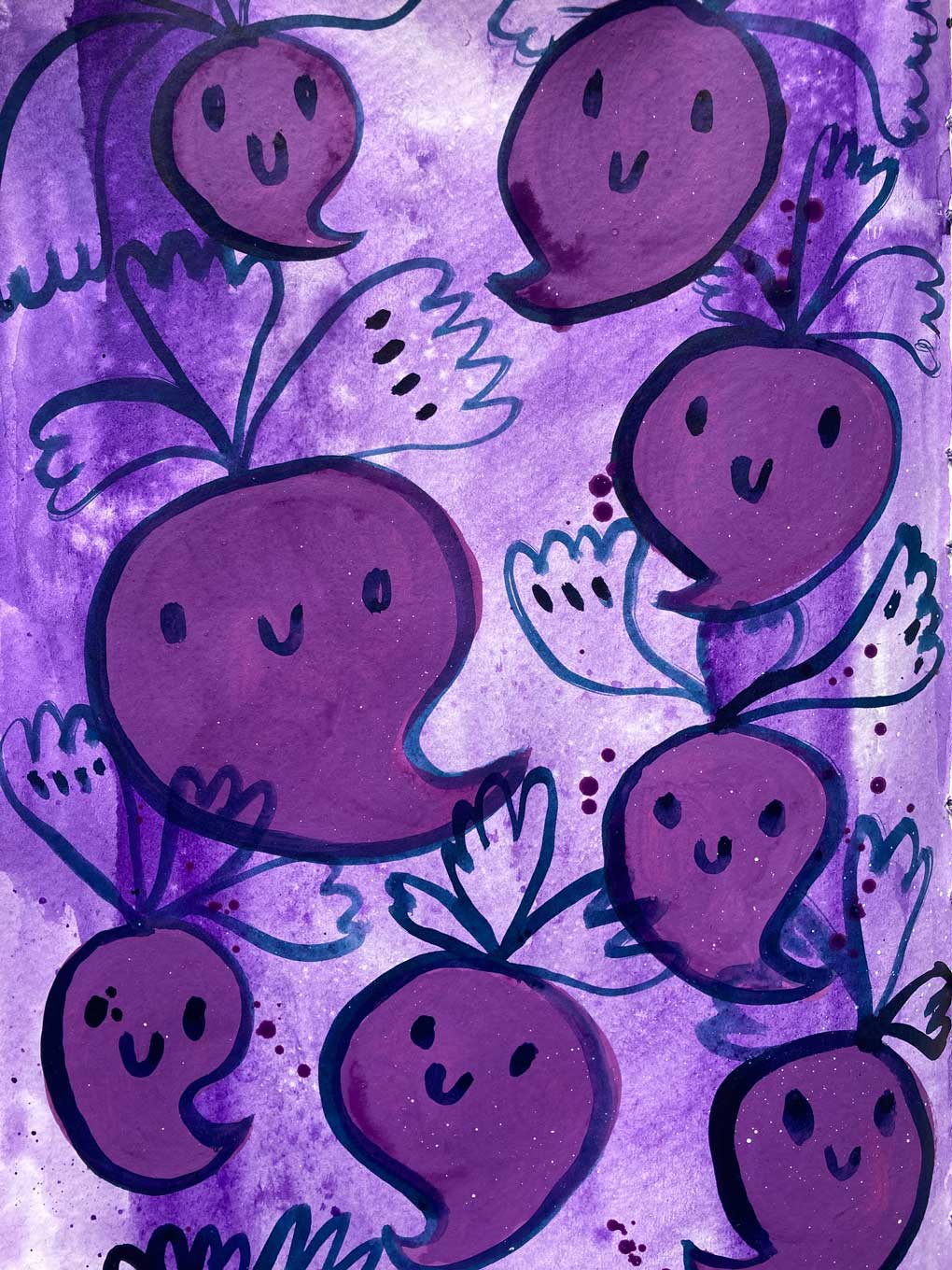 Illustration »Tadieschen« von Tabea Heinicker aus dem Skizzenbuch.